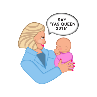 Hillarymoji messages sticker-9