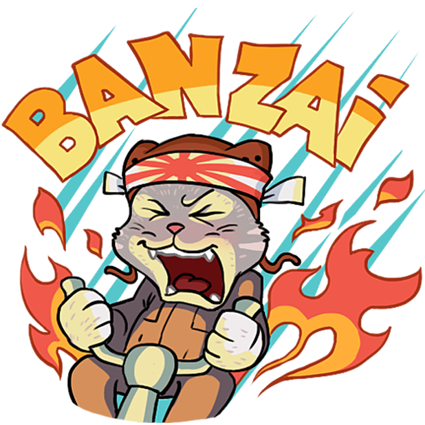 Kamikaze Cat messages sticker-9