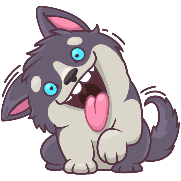 Hank the Husky messages sticker-1