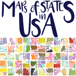Maps of States in U.S.A. stickers for iMessage messages sticker-0
