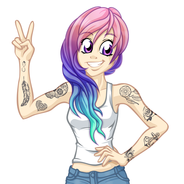 Tattoo Girl Stickers - Girls love tattoos messages sticker-0