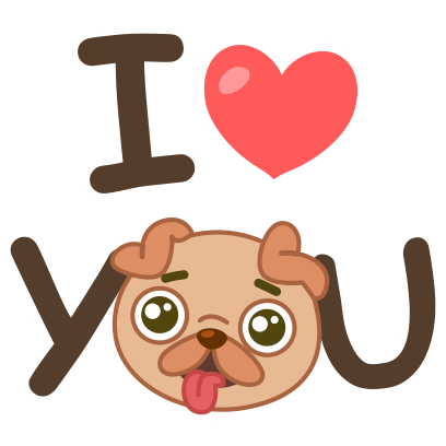 汪汪喵喵谈恋爱-微爱表情包 messages sticker-2
