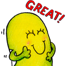 Just Bean Happy: #1 English and Japanese stickers messages sticker-1