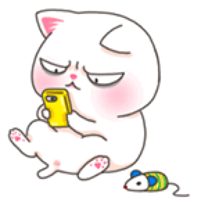 Lovely Cartoon Cat messages sticker-2