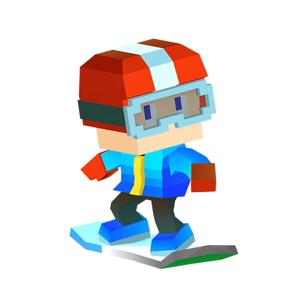 Blocky Snowboarding messages sticker-5