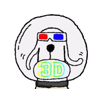 Space Dog 3D Moving messages sticker-0