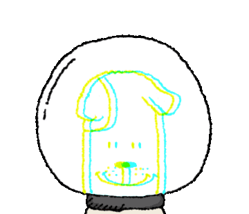 Space Dog 3D Moving messages sticker-2