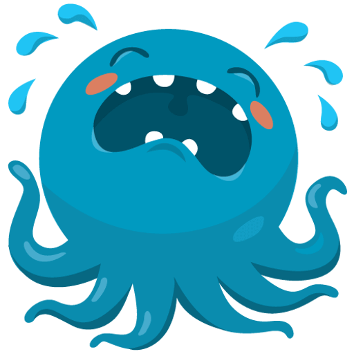 Octo the angry Octopus iMessage stickers messages sticker-8