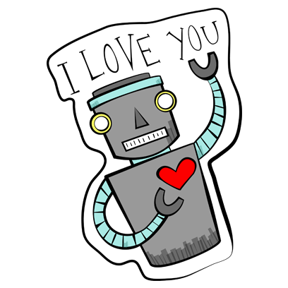 Vintage Robot messages sticker-8