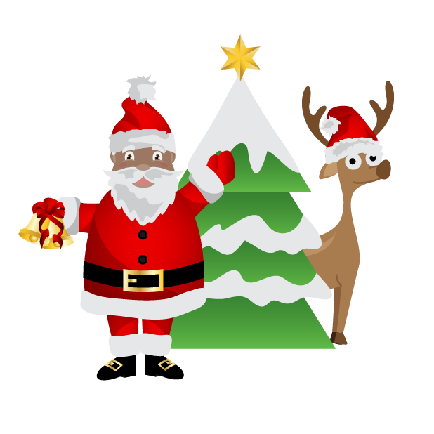 Black Santa (and White Santa!) messages sticker-3