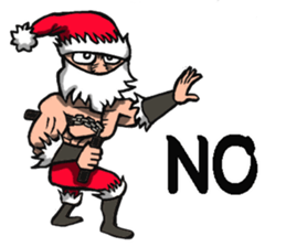 Stickers Of Funny Ninja Santa Claus messages sticker-10