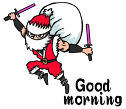 Stickers Of Funny Ninja Santa Claus messages sticker-8