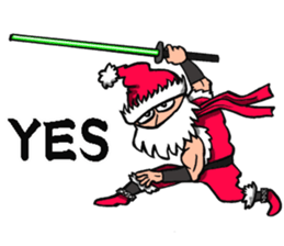 Stickers Of Funny Ninja Santa Claus messages sticker-9