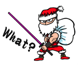 Stickers Of Funny Ninja Santa Claus messages sticker-5