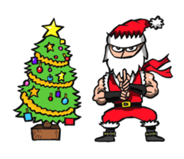 Stickers Of Funny Ninja Santa Claus messages sticker-7