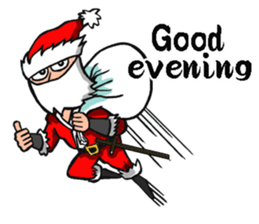 Stickers Of Funny Ninja Santa Claus messages sticker-6
