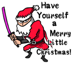 Stickers Of Funny Ninja Santa Claus messages sticker-3