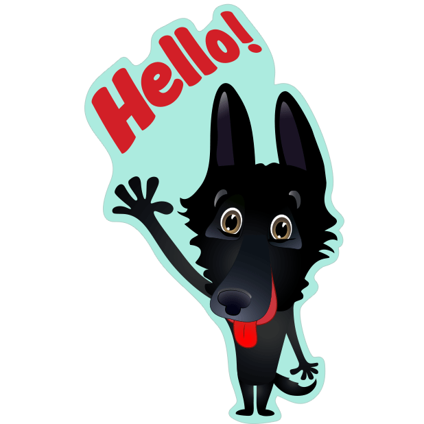 Nero the Black Dog messages sticker-0