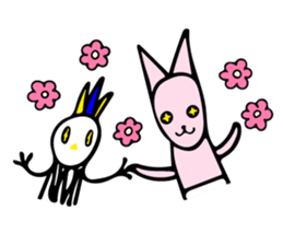 Lovely Rabbit And Parrot Stickers messages sticker-2