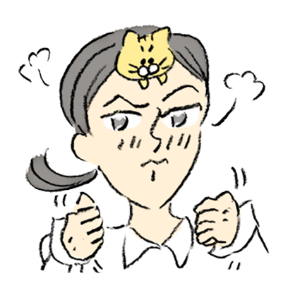새끼 고양이가 그녀의 머리에 앉는다. messages sticker-7