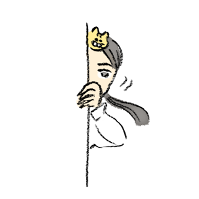 새끼 고양이가 그녀의 머리에 앉는다. messages sticker-11