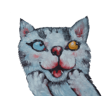 Freaky Two Eye Colors The Cat Stickers messages sticker-11