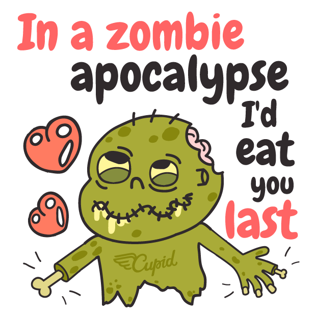 Zombie Valentine's Day Stickers messages sticker-2