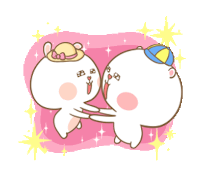 Bear and Rabbit Love Animated messages sticker-0