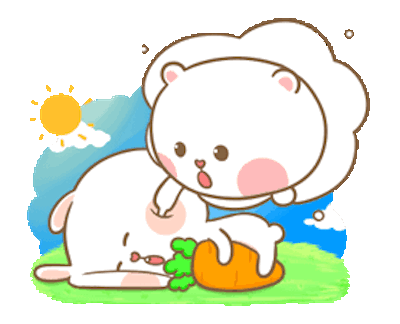 Bear and Rabbit Love Animated messages sticker-1