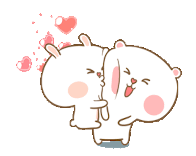 Bear and Rabbit Love Animated messages sticker-4