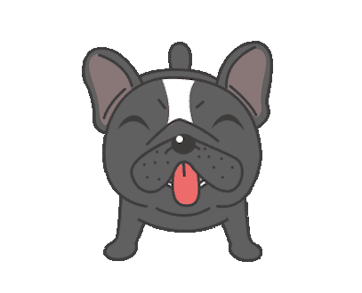 Funny Black Bulldog Animated messages sticker-9