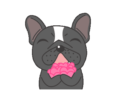 Funny Black Bulldog Animated messages sticker-3