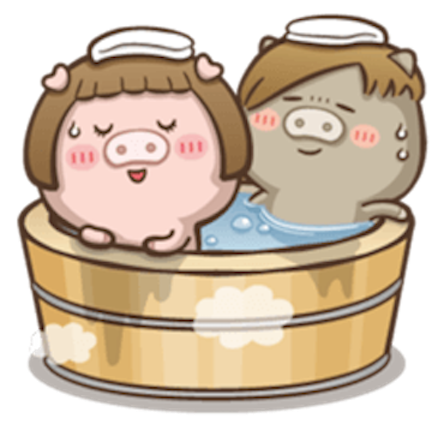 Little Pig Couple messages sticker-1