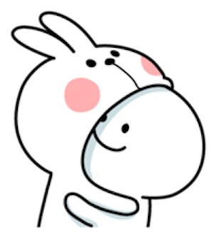 Cool Rabbit and Smile Face messages sticker-2