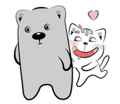 Cat and Bear Lovely messages sticker-10