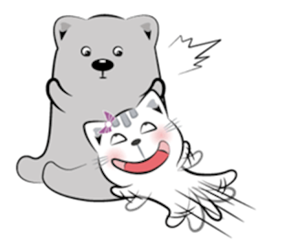 Cat and Bear Lovely messages sticker-9