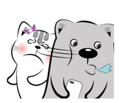 Cat and Bear Lovely messages sticker-1