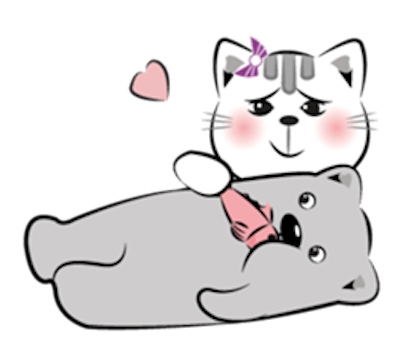 Cat and Bear Lovely messages sticker-6
