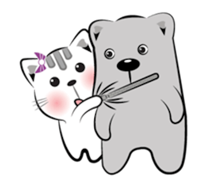 Cat and Bear Lovely messages sticker-7