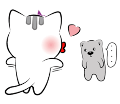 Cat and Bear Lovely messages sticker-2