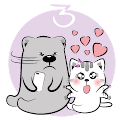 Cat and Bear Lovely messages sticker-3