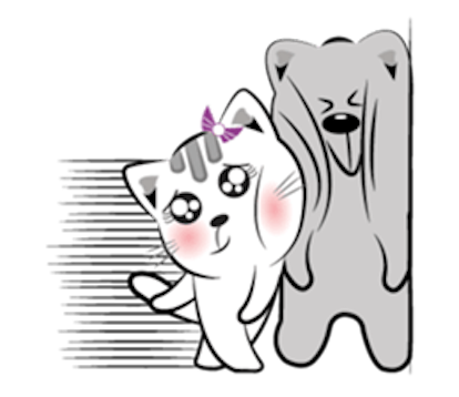 Cat and Bear Lovely messages sticker-0