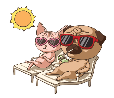 Lily Pug and Loki Sphynx. Stickers by Design73 messages sticker-8