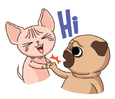 Lily Pug and Loki Sphynx. Stickers by Design73 messages sticker-2