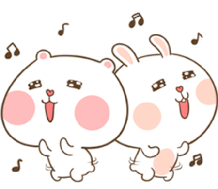 Fluffy Bear and Rabbit messages sticker-1