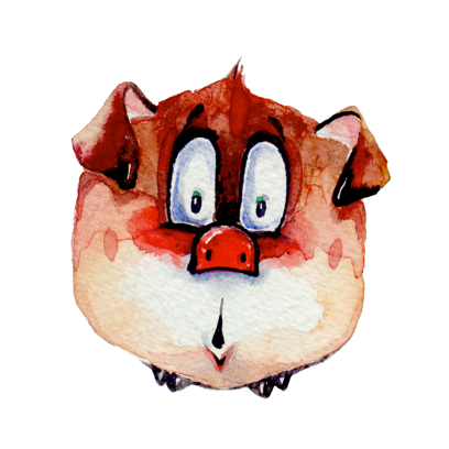 Watercolor Piggies messages sticker-3