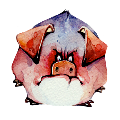 Watercolor Piggies messages sticker-11