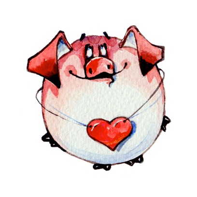 Watercolor Piggies messages sticker-1