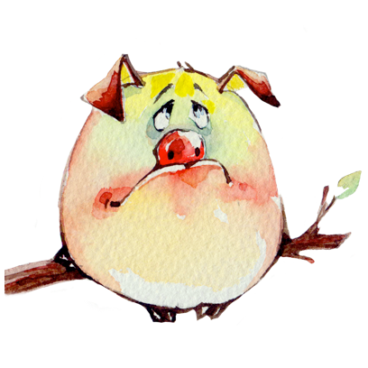Watercolor Piggies messages sticker-0