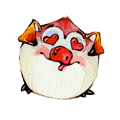 Watercolor Piggies messages sticker-10